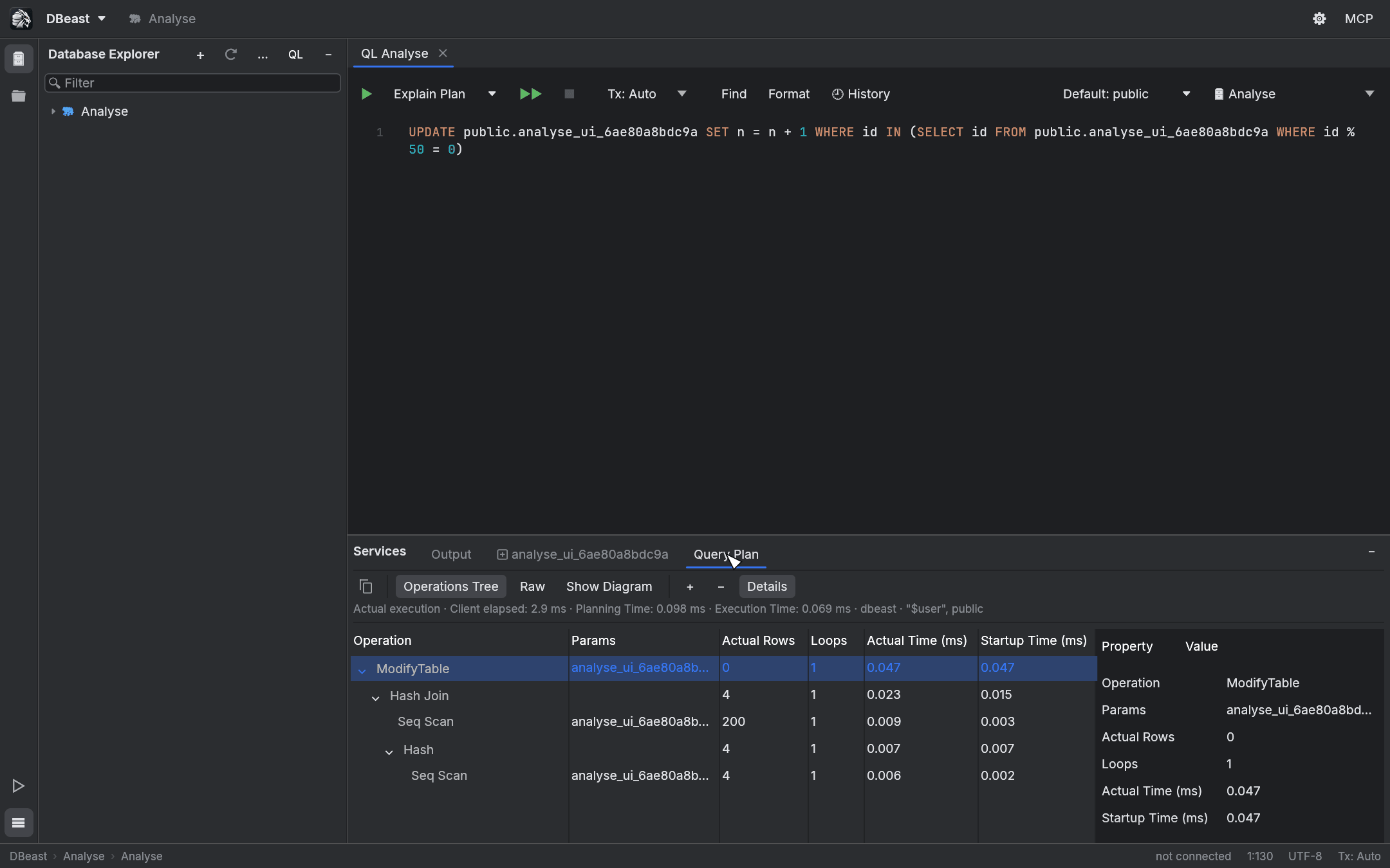 Explain Analyse of a PostgreSQL UPDATE