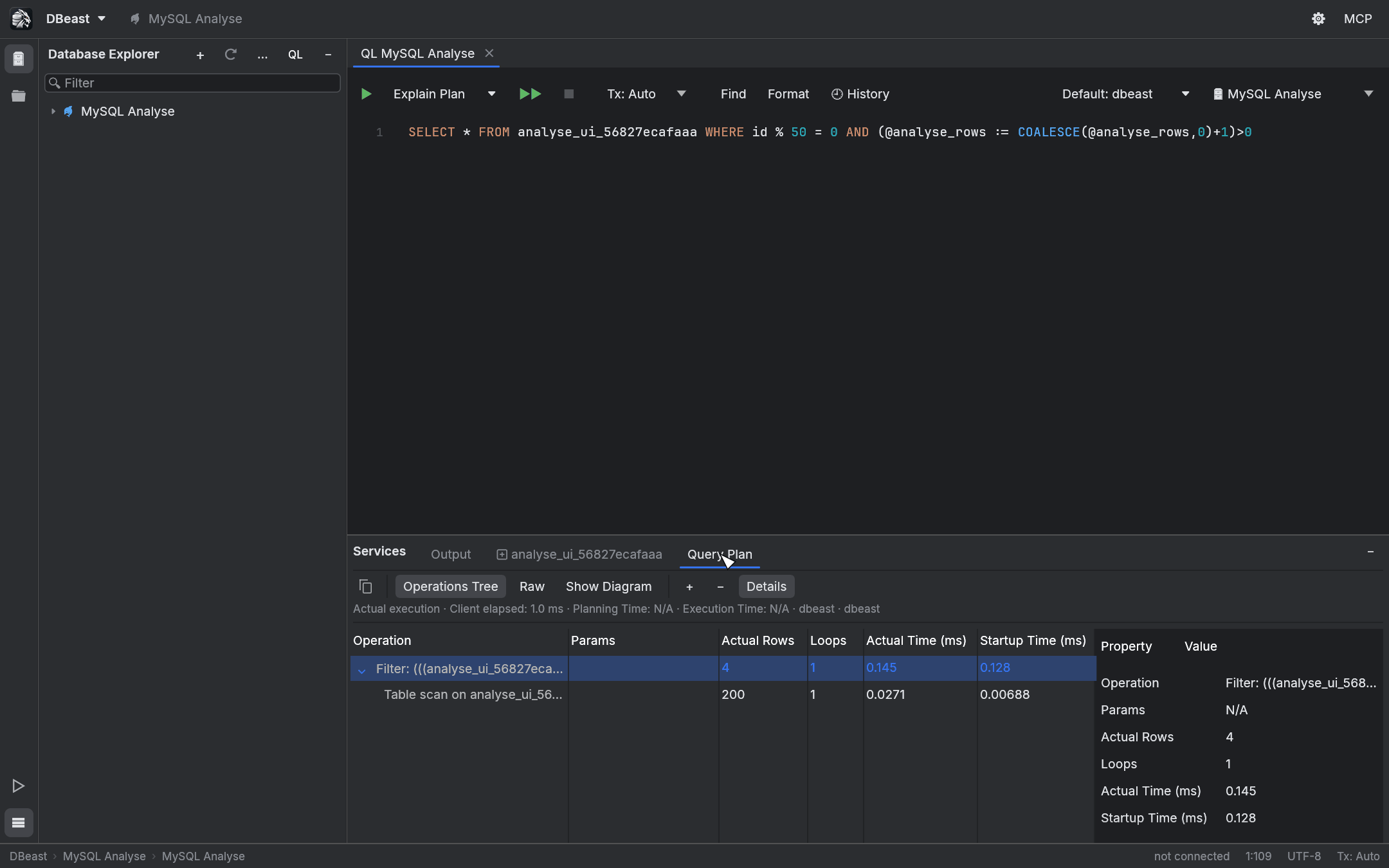 MySQL Explain Analyse with actual metrics
